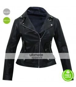 Unforgettable Poppy Montgomery Black Biker Jacket